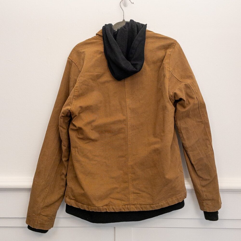 Hurley Canvas Workwear Jacket with Hooded Lining Men's Size M Brown Coat - Picture 4 of 7